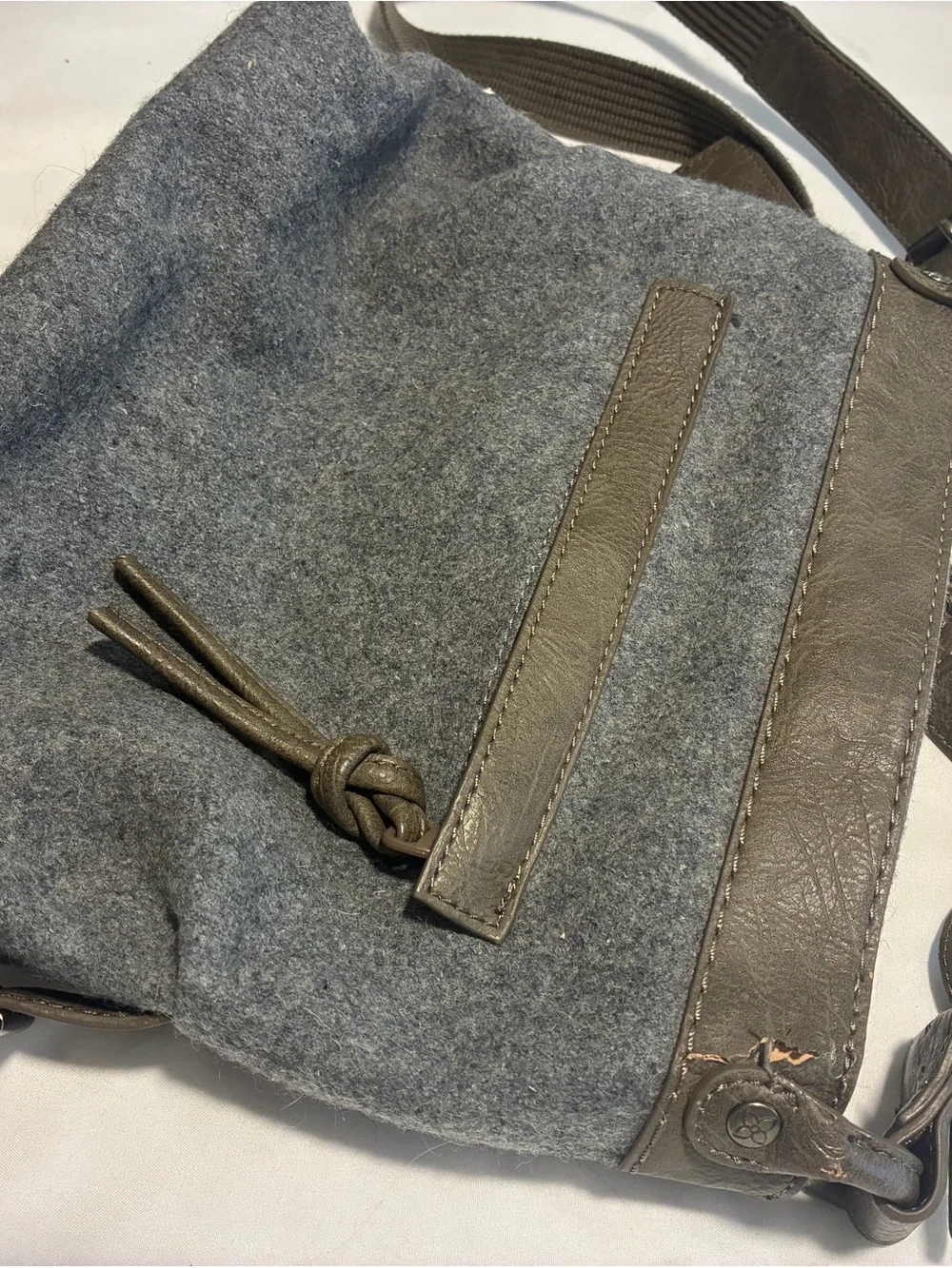 Sherpani Gray and Brown Messenger Crossbody Bag